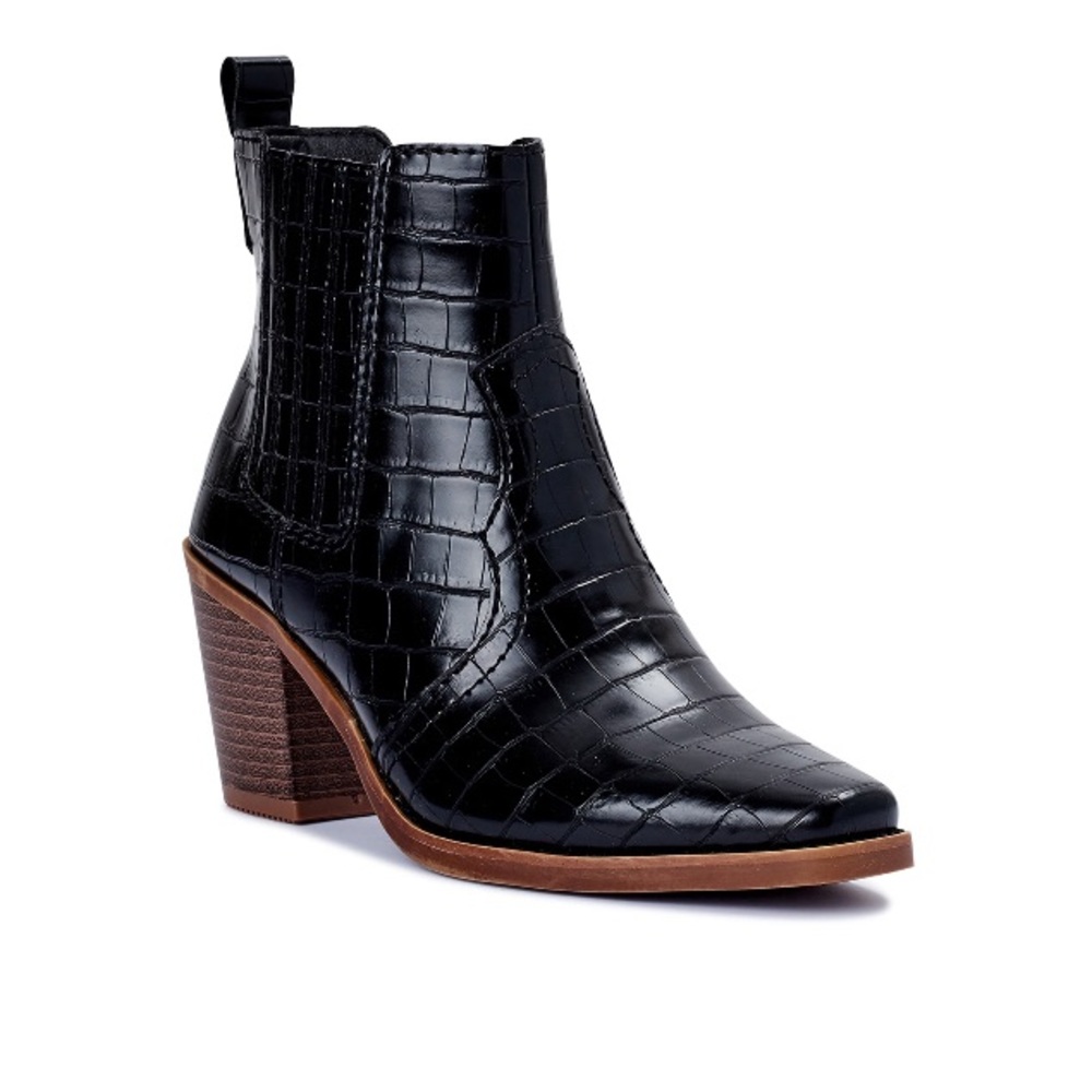 Scoop Women's Block Heel Croco Western Boot